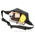 Klassischer Stil und Farb Vintage Fanny Pack Unisex schwarzer wasserdichte Ledertailbeutel